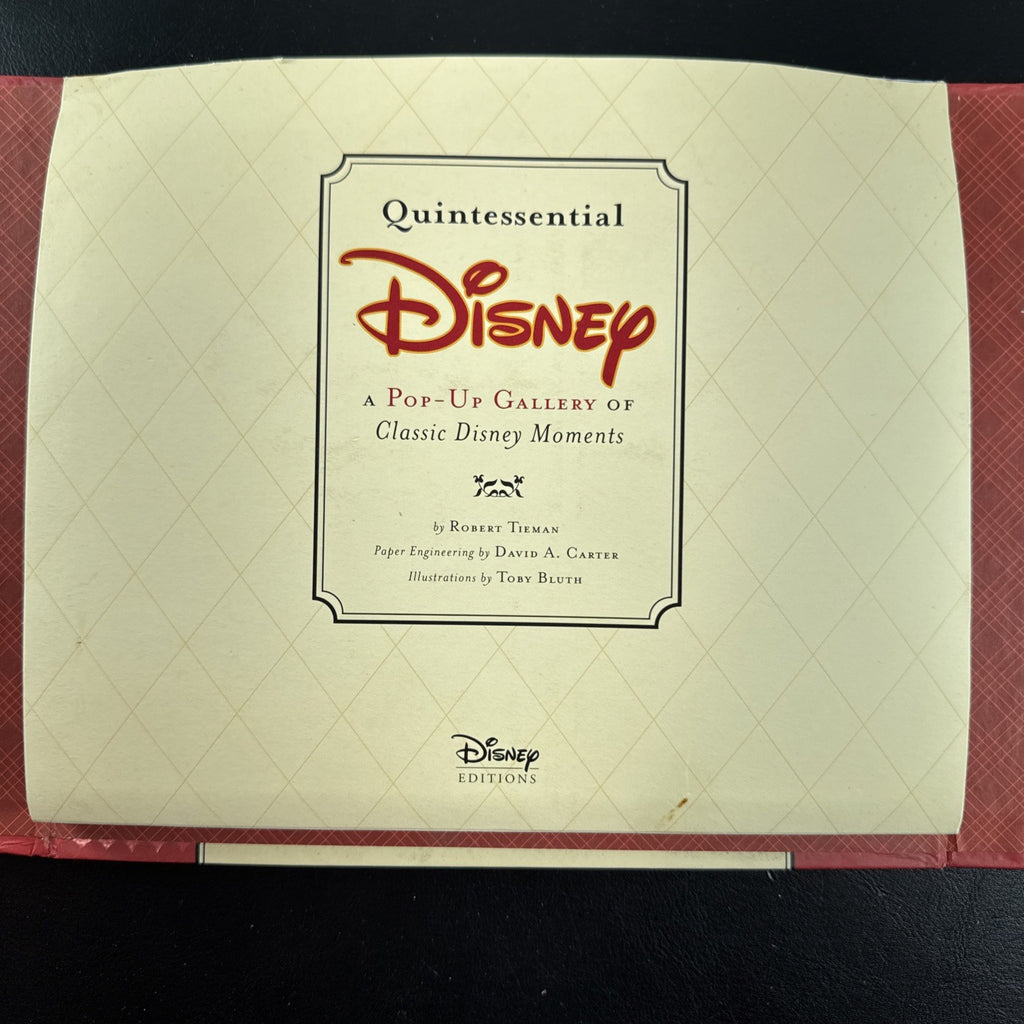 Quintessential Disney Pop-Up Gallery of Classic Disney Moments 2005 hardcover book by Robert Tierman