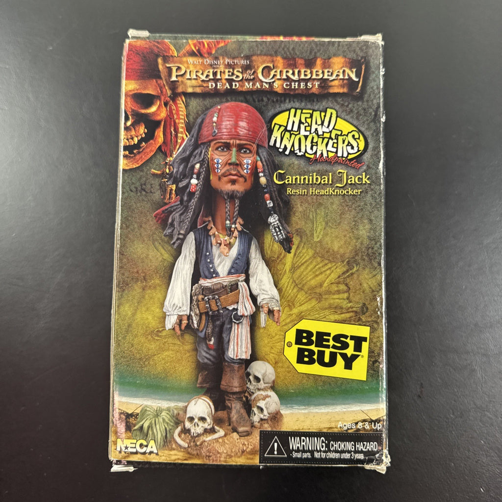 NECA Pirates of the Caribbean Cannibal Jack resin Headknocker bobblehead figure.