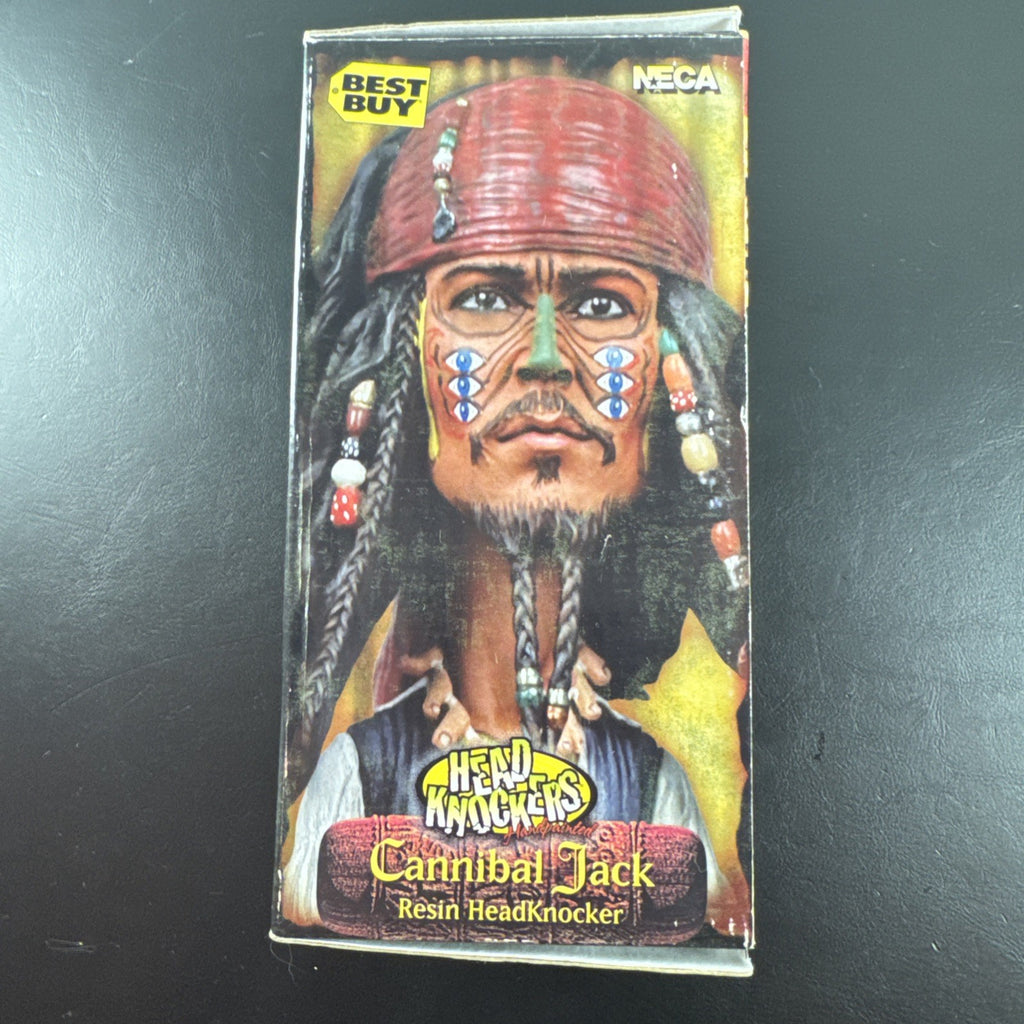 NECA Pirates of the Caribbean Cannibal Jack resin Headknocker bobblehead figure.