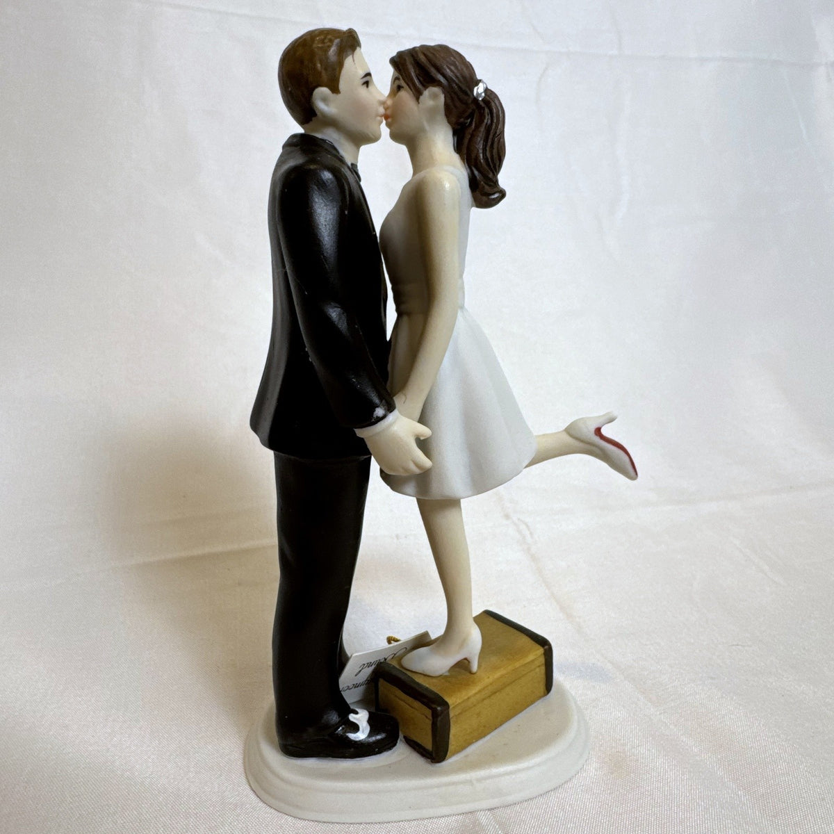Weddingstar humorous A Kiss and We're Off bride and groom wedding cake topper figurine in original box