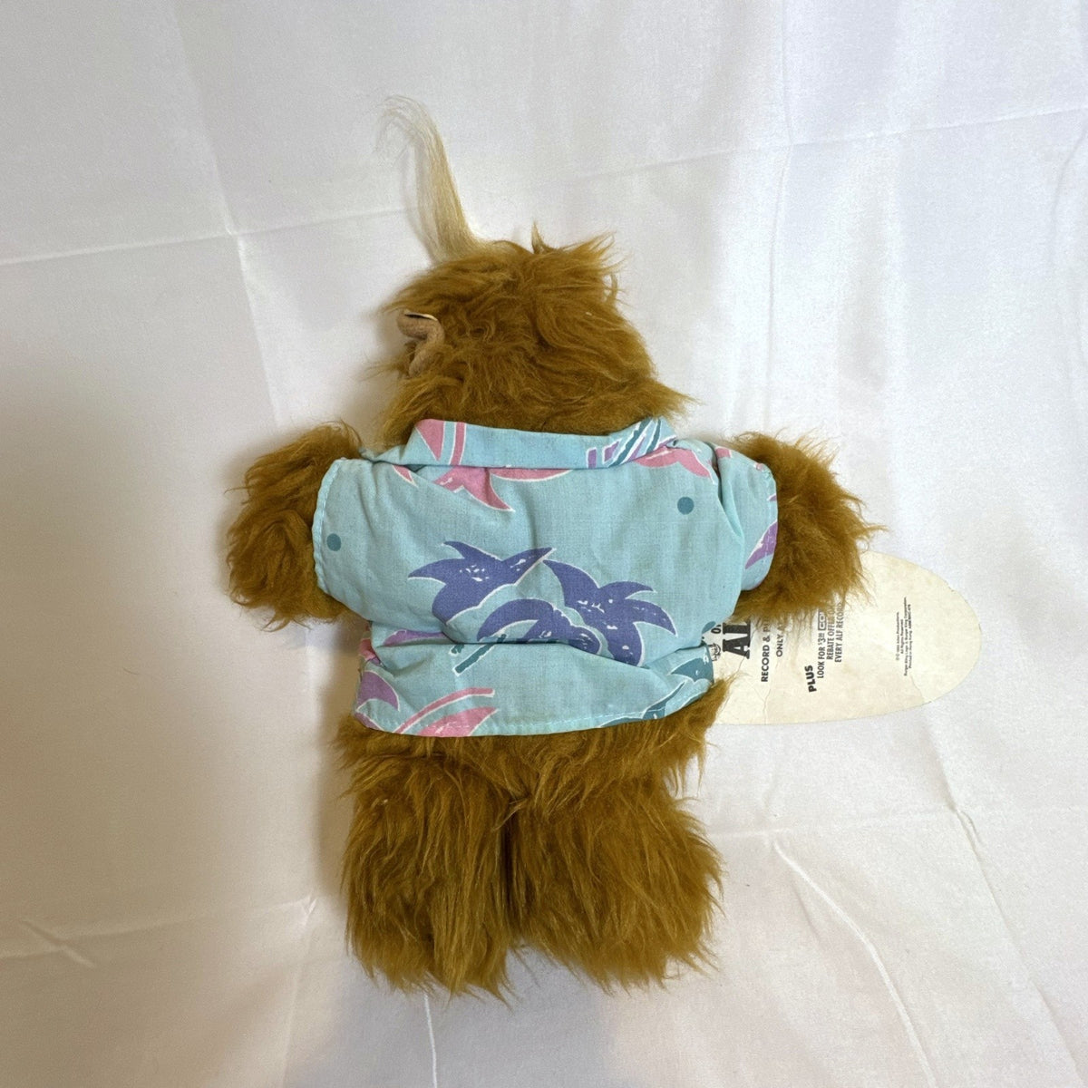 Vintage 1988 Burger King Alf hand puppet holding surfboard with original tags attached