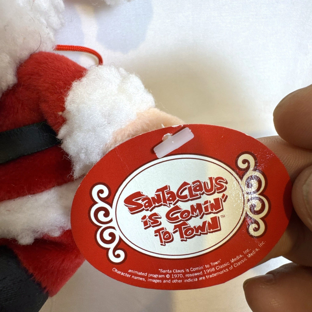 Set of 4 NWT 2003 Stuffins Santa Claus Is Comin' To Town plush ornaments including Kris Kringle and Winter Warlock