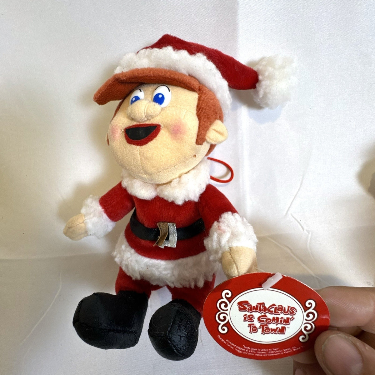 Set of 4 NWT 2003 Stuffins Santa Claus Is Comin' To Town plush ornaments including Kris Kringle and Winter Warlock