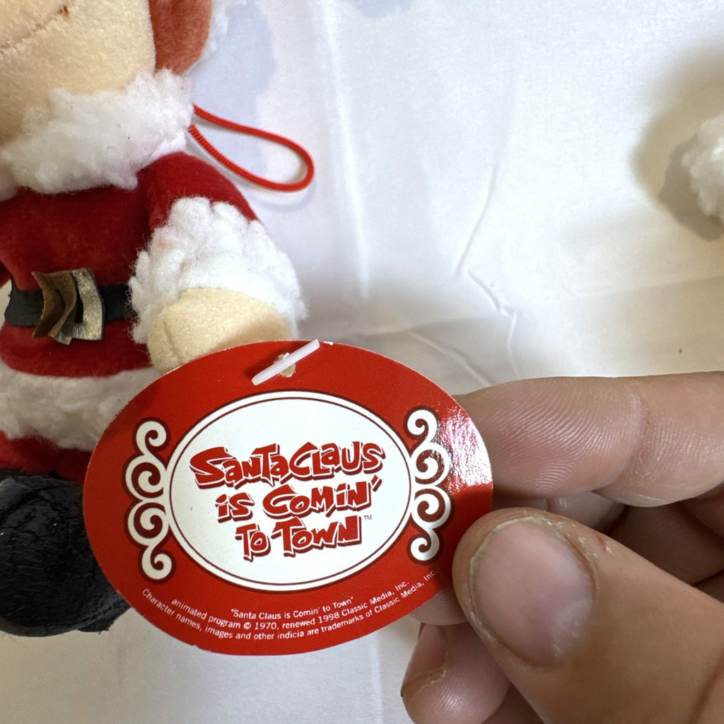 Set of 4 NWT 2003 Stuffins Santa Claus Is Comin' To Town plush ornaments including Kris Kringle and Winter Warlock