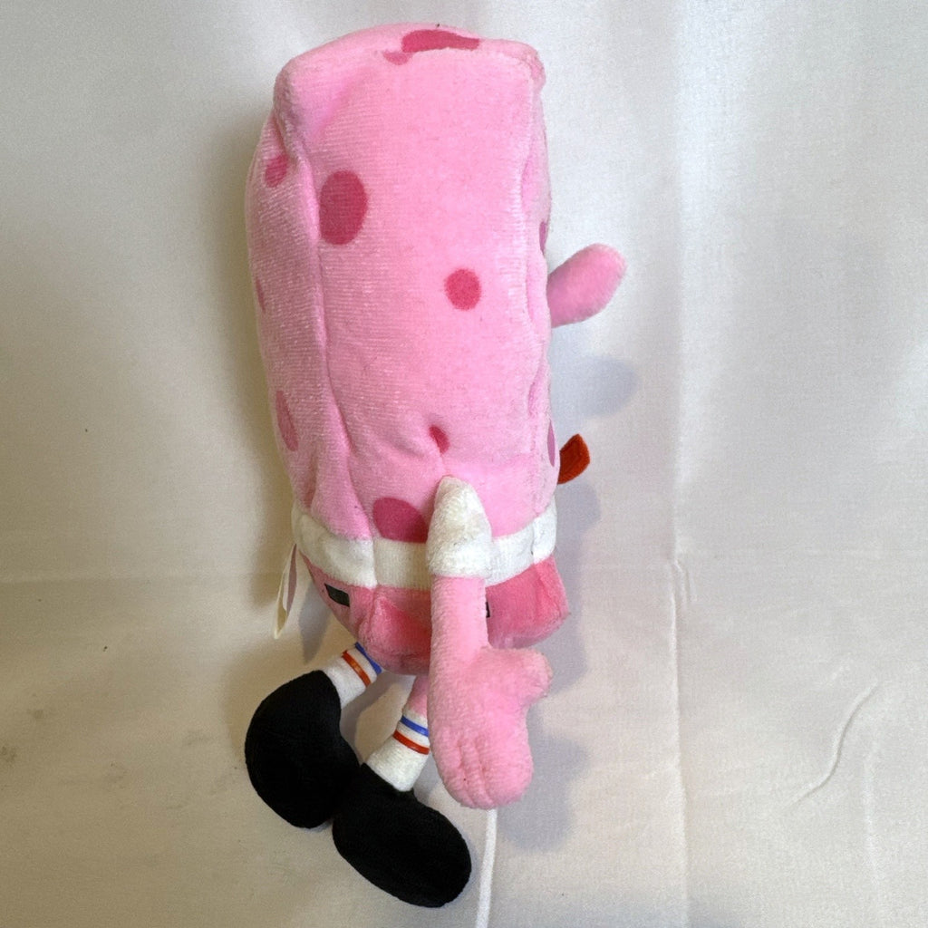 New Ty SpongeBob SquarePants Beanie Baby plush toy wearing pink pants for Breast Cancer Awareness.
