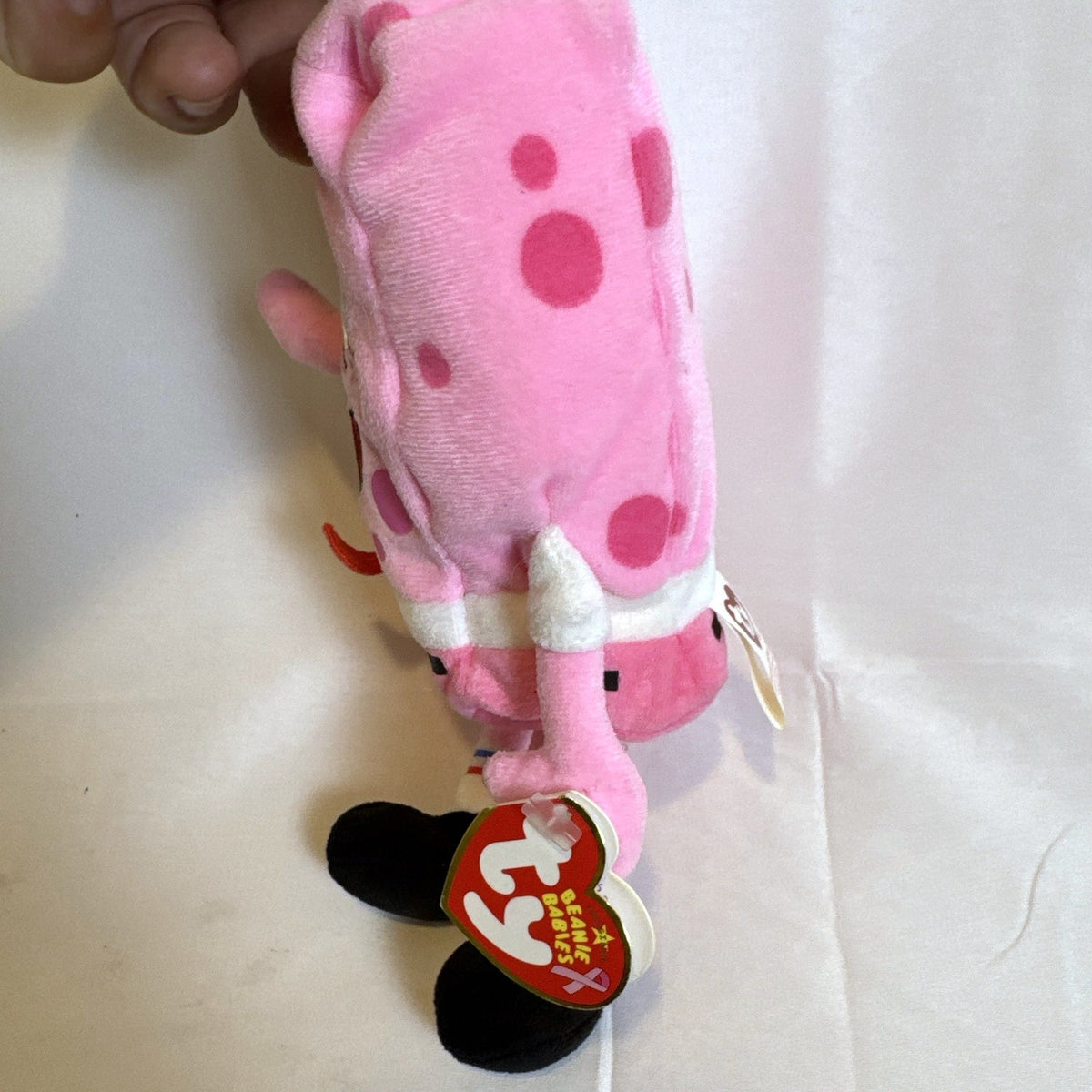 New Ty SpongeBob SquarePants Beanie Baby plush toy wearing pink pants for Breast Cancer Awareness.