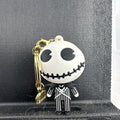 Disney Jack Skellington 3D molded rubber keychain and bag charm with gold-tone ring