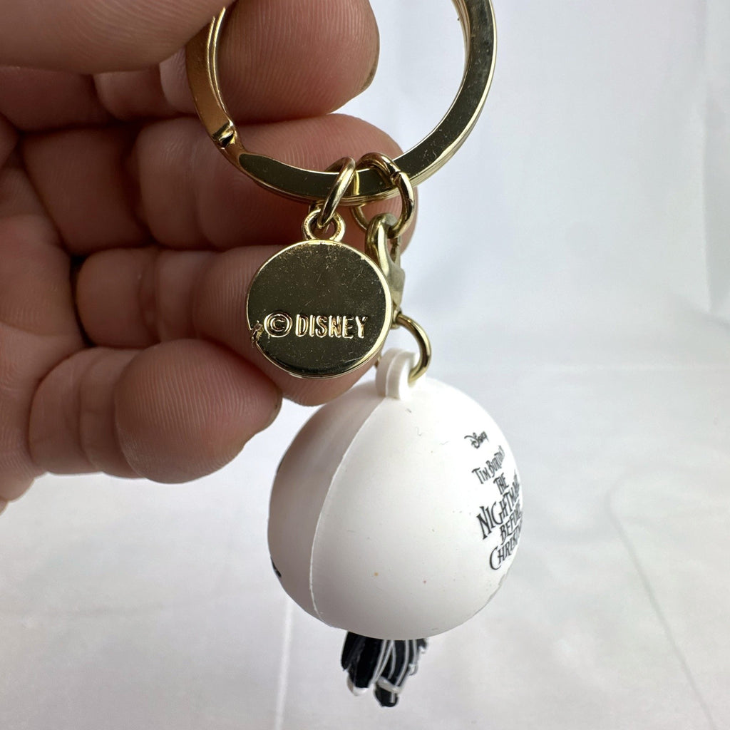 Disney Jack Skellington 3D molded rubber keychain and bag charm with gold-tone ring