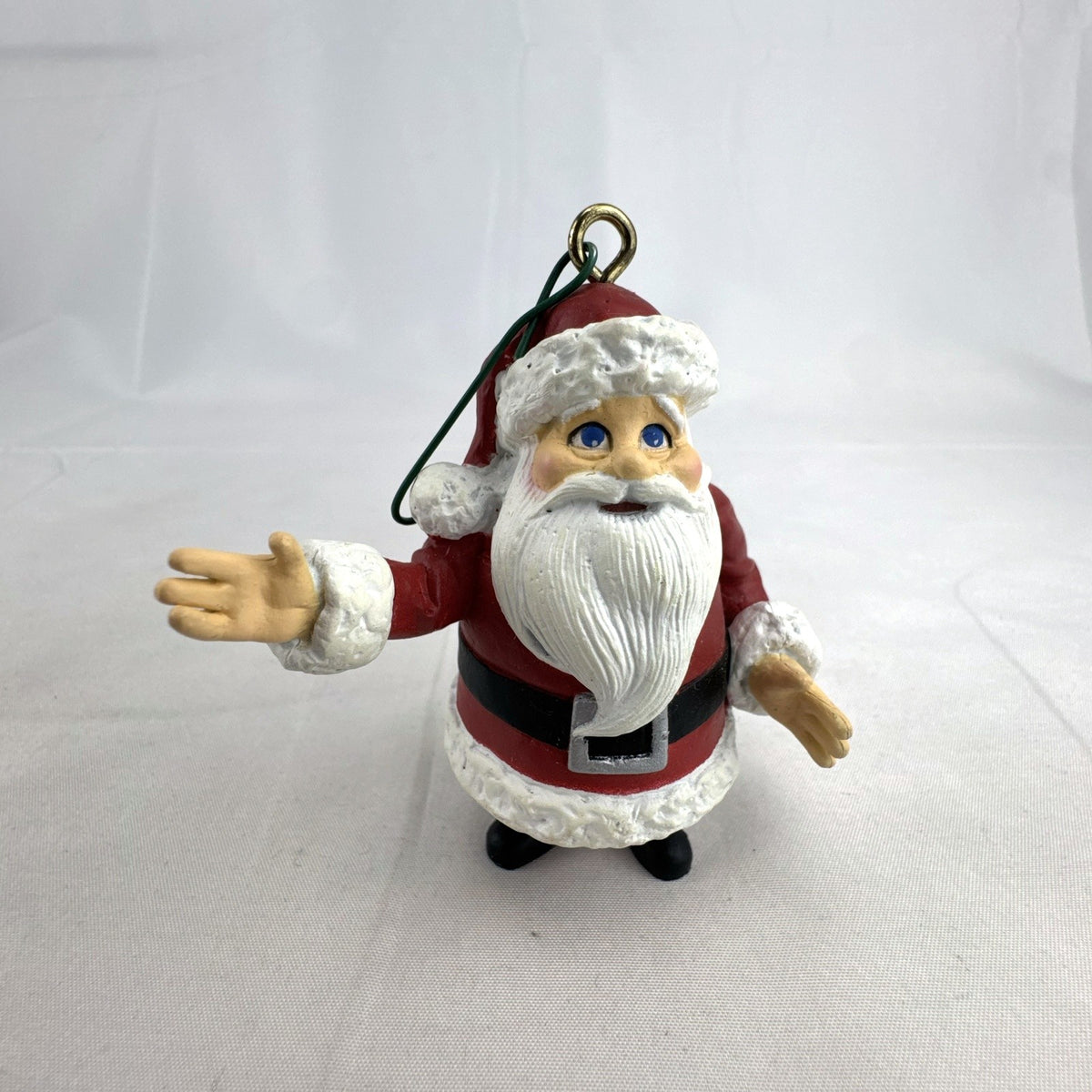 Playing Mantis Rudolph the Red-Nosed Reindeer Santa Claus sculpted resin Christmas ornament