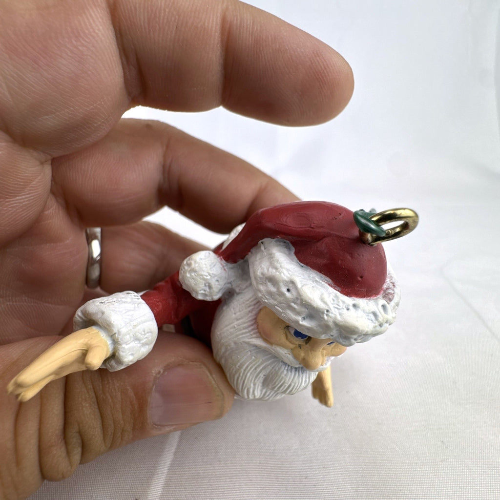 Playing Mantis Rudolph the Red-Nosed Reindeer Santa Claus sculpted resin Christmas ornament