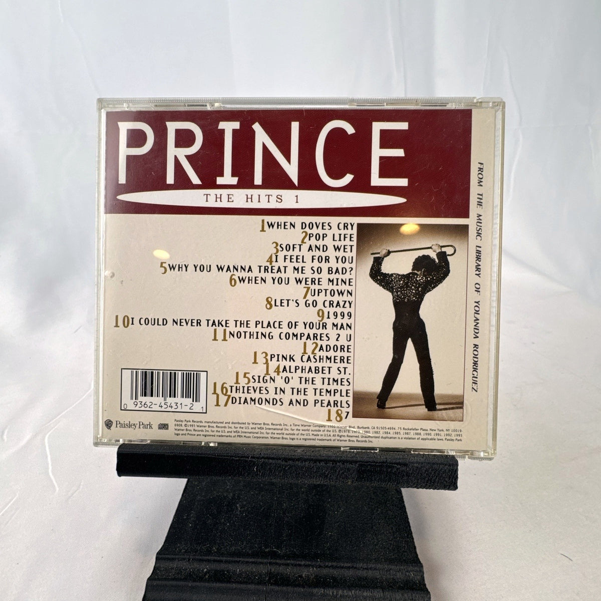 Prince The Hits 1 1993 CD compilation in jewel case with booklet on Paisley Park Records