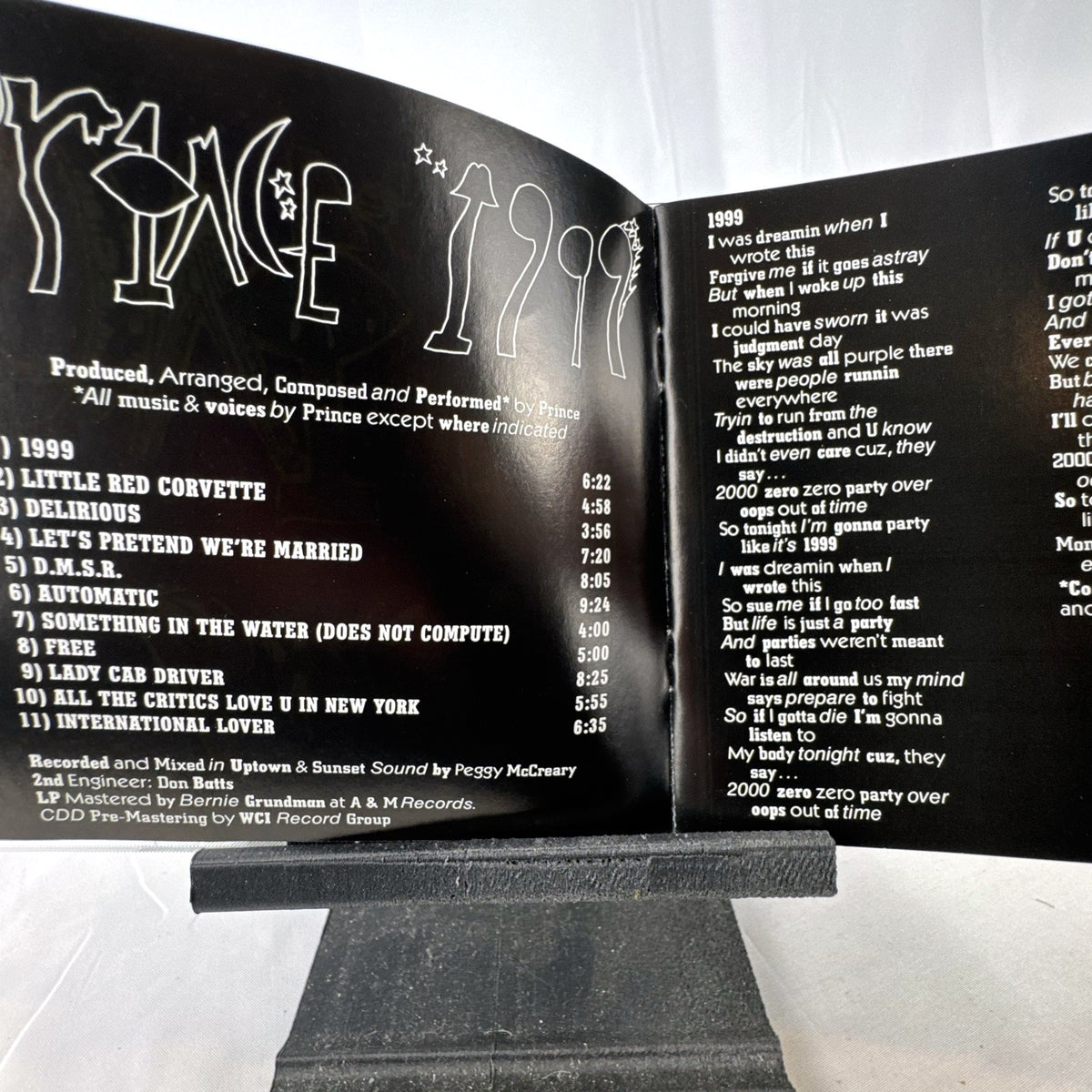 Prince 1999 audio CD album in jewel case with booklet, Warner Bros. release