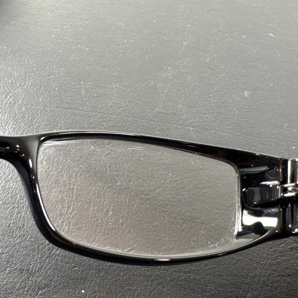 Fendi F625 black plastic rectangular eyeglass frames made in Italy with original case and cleaning cloths