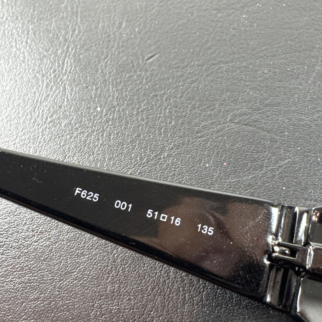 Fendi F625 black plastic rectangular eyeglass frames made in Italy with original case and cleaning cloths