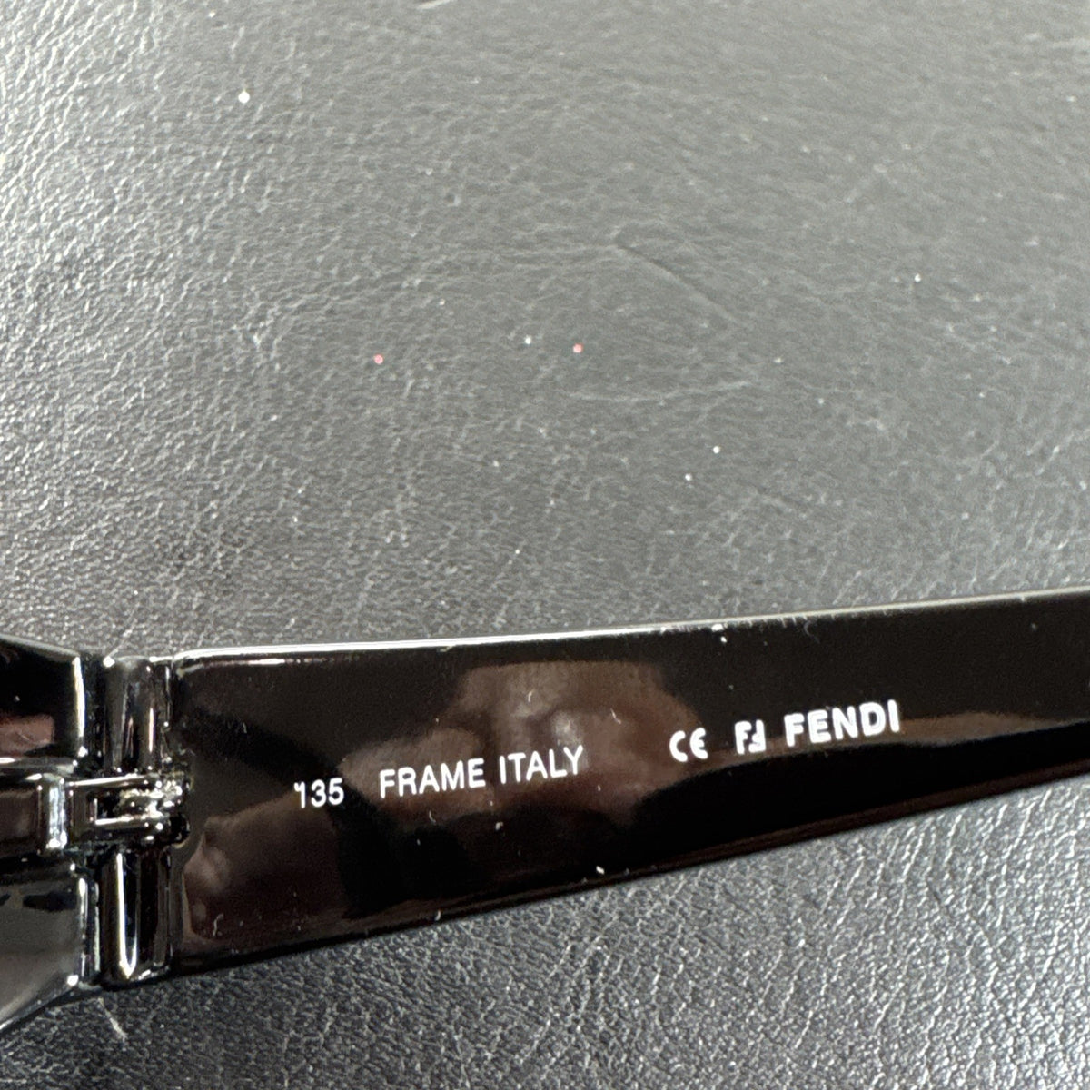Fendi F625 black plastic rectangular eyeglass frames made in Italy with original case and cleaning cloths