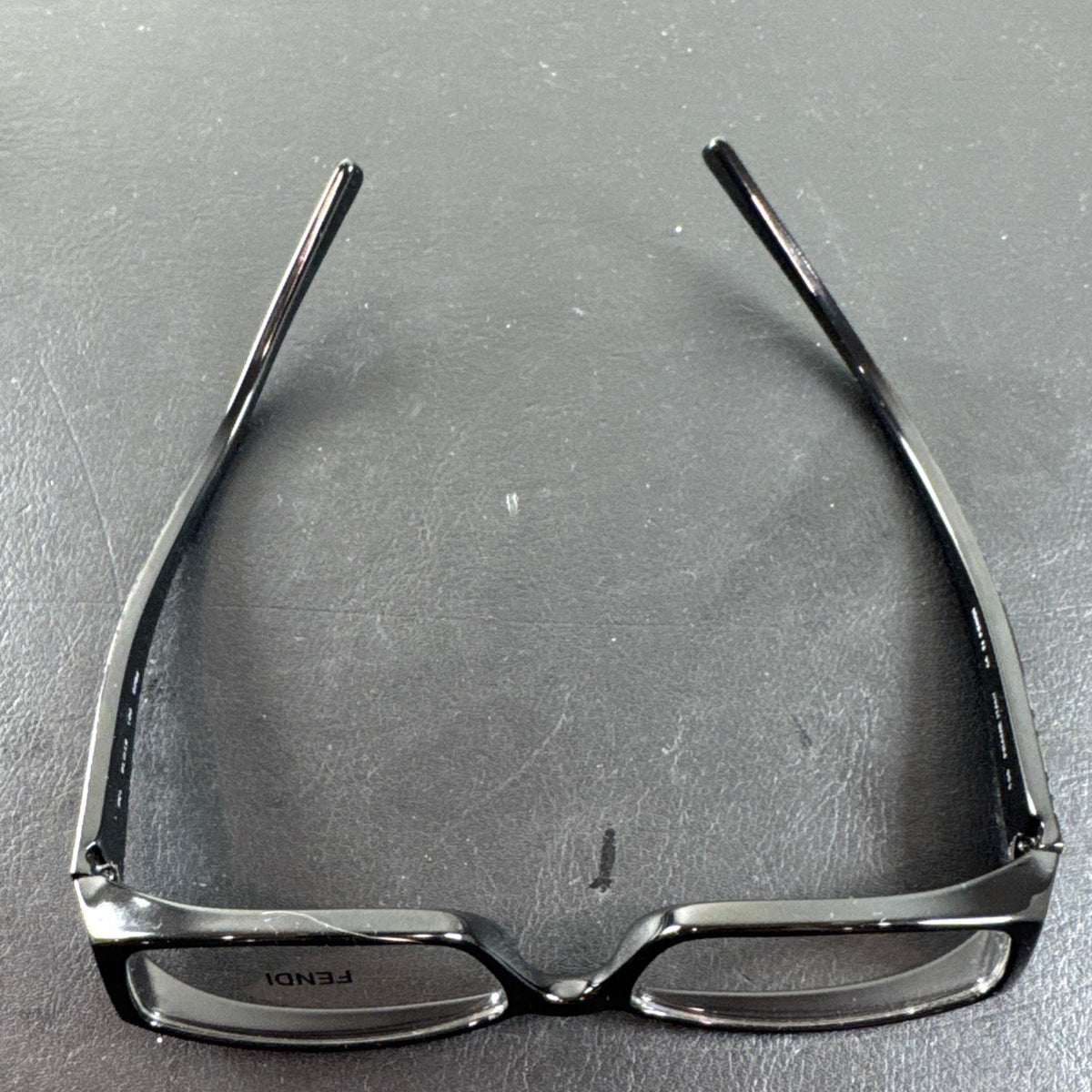 Fendi F625 black plastic rectangular eyeglass frames made in Italy with original case and cleaning cloths