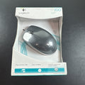Brand new black Logitech M100 wired USB optical computer mouse in original packaging.
