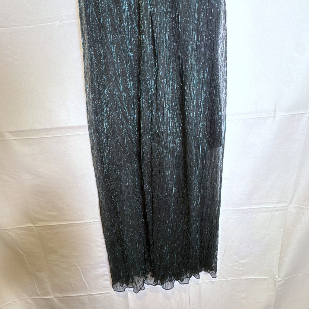 GUESS brand new with tags metallic emerald green and black v-neck crinkle maxi dress in size 4.