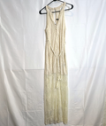 Ark & Co. brand new with tags ivory floral lace halter maxi dress featuring an open back and tassel waist belt