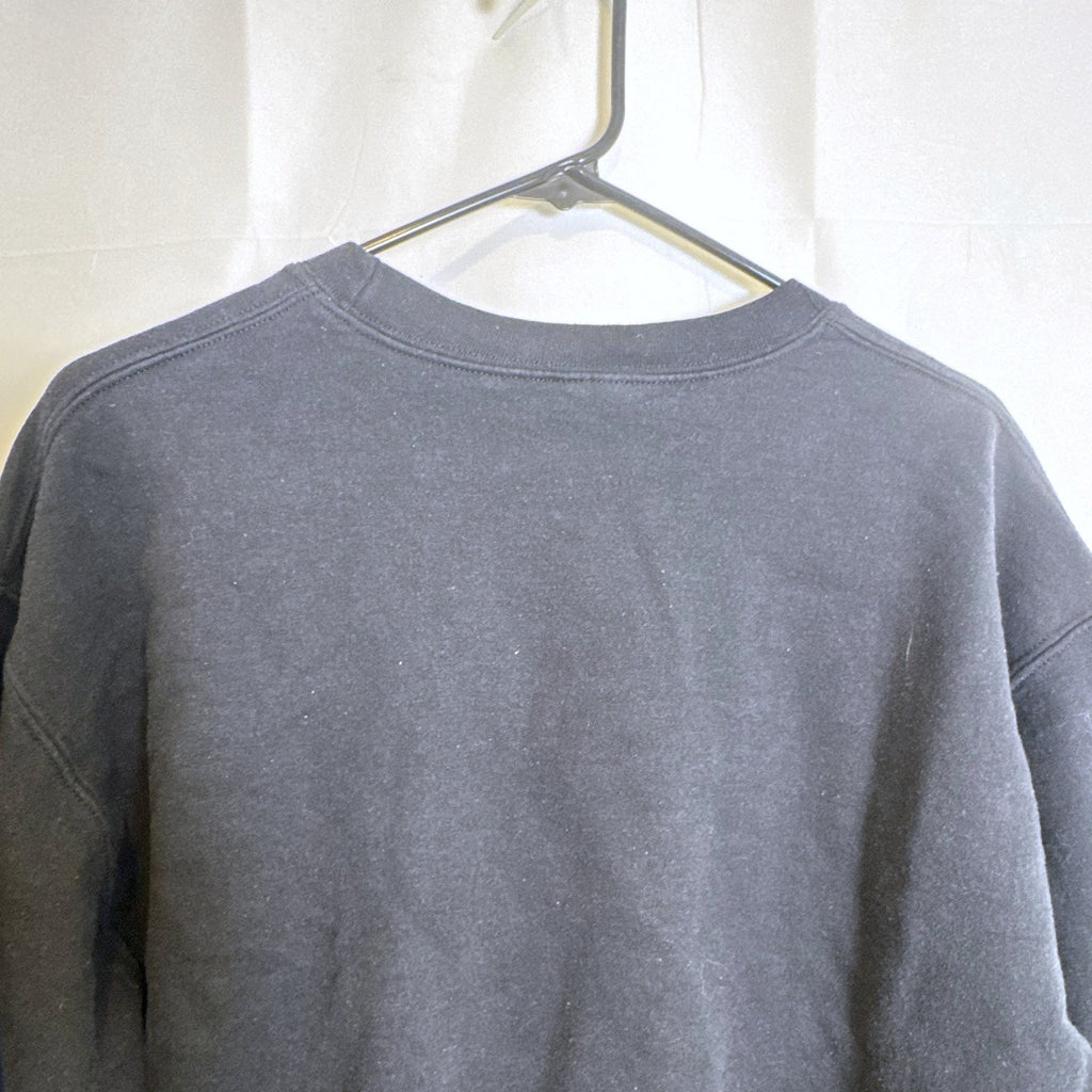 Ripple Junction PlayStation stacked text logo crewneck sweatshirt in black, men's size medium.