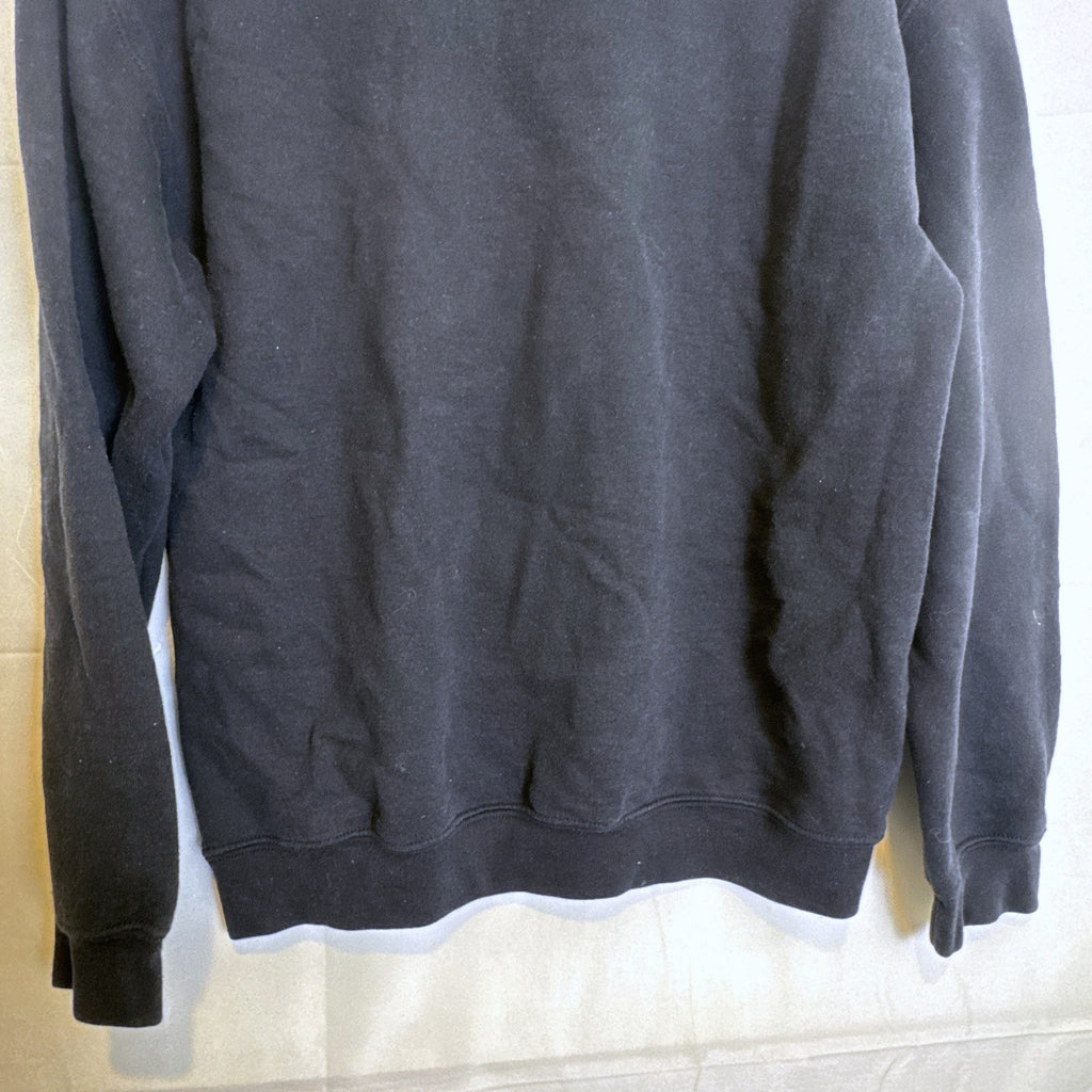 Ripple Junction PlayStation stacked text logo crewneck sweatshirt in black, men's size medium.