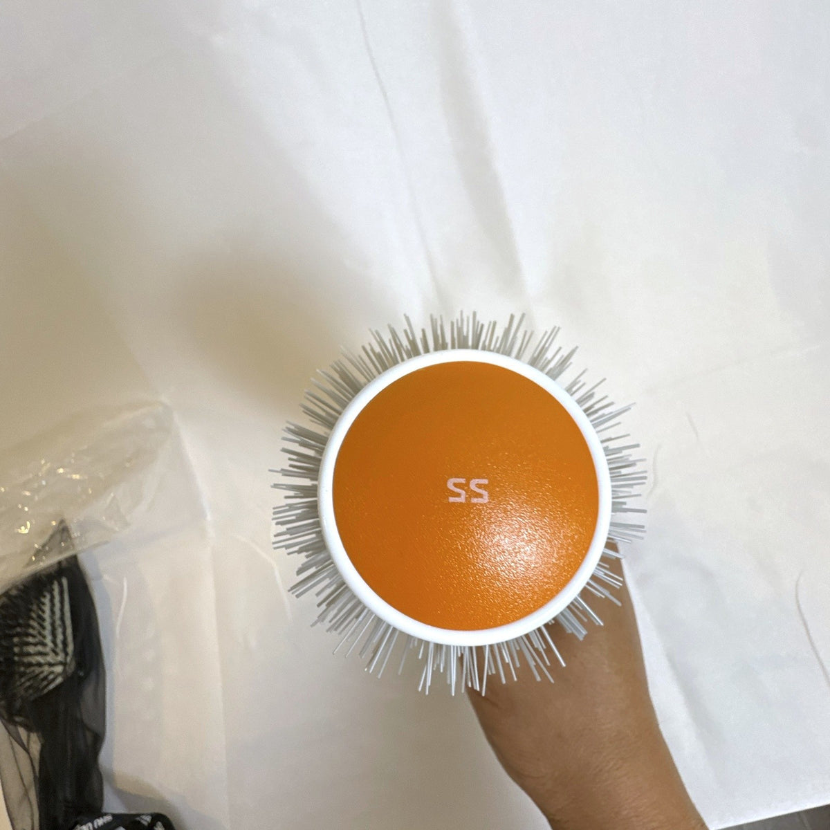 New Moroccanoil 55mm ceramic round brush and Shu Uemura Acca Kappa paddle brush set in original packaging