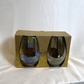 Set of 2 TMD Sip and Savor multicolor stemless wine glasses, 22 oz capacity, new in original box.