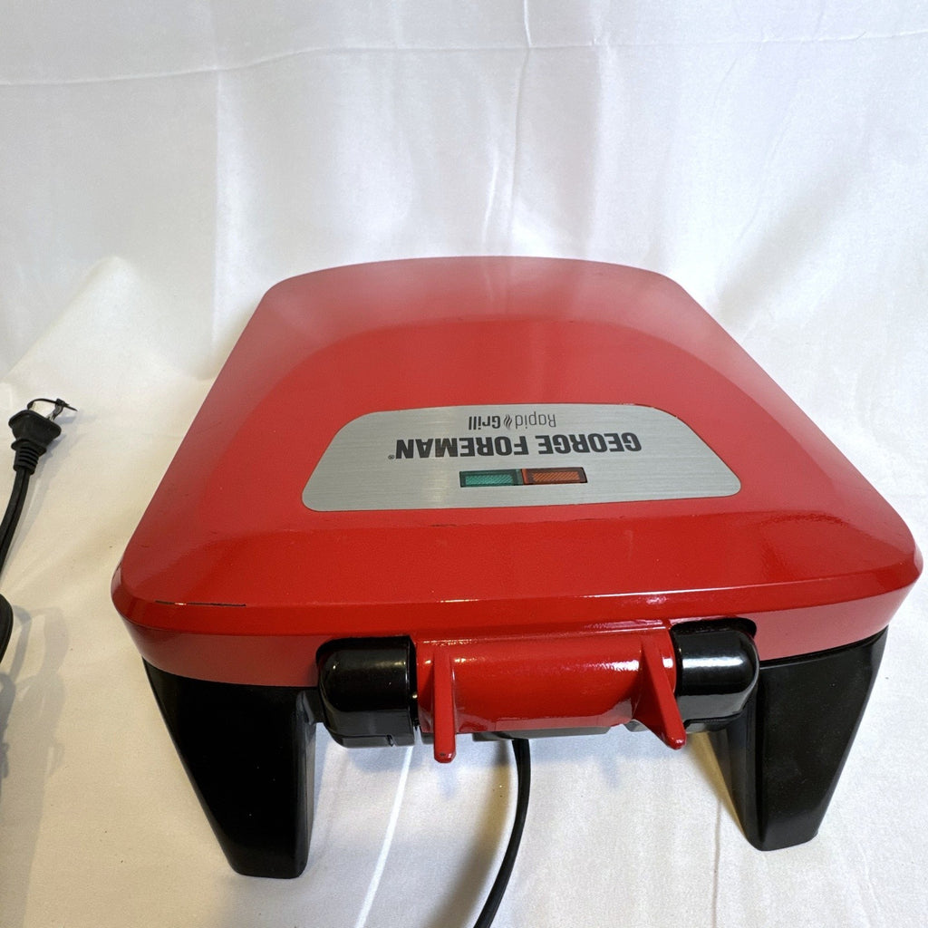 Red George Foreman 4-serving Rapid Grill and panini press with removable non-stick plates