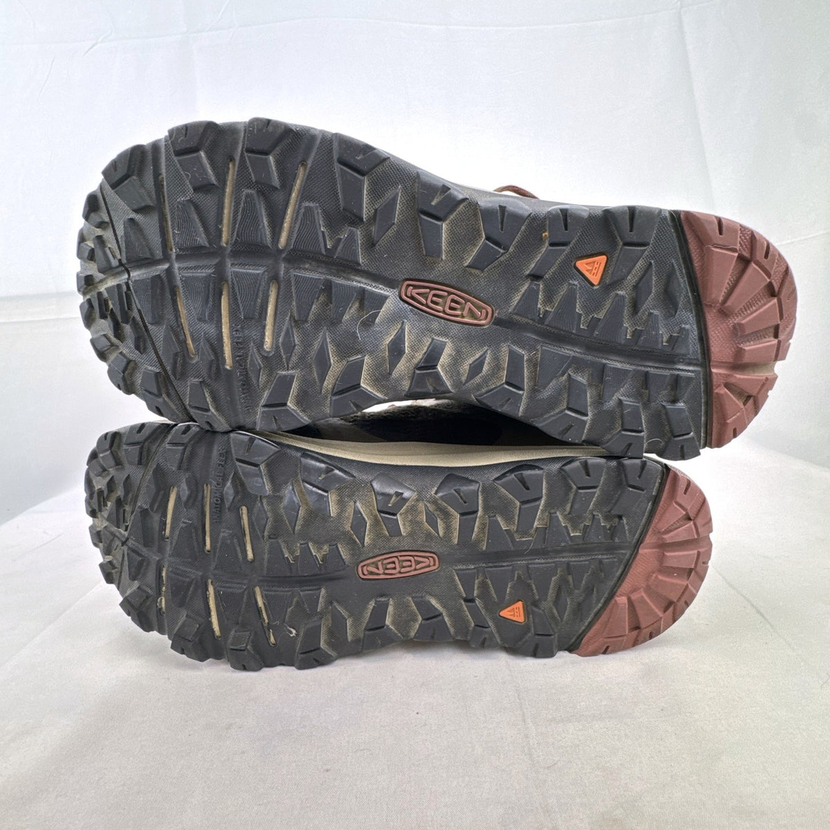 KEEN women's Terradora II Mid WP waterproof hiking boots in Dusty Olive green and rose, size 7.5