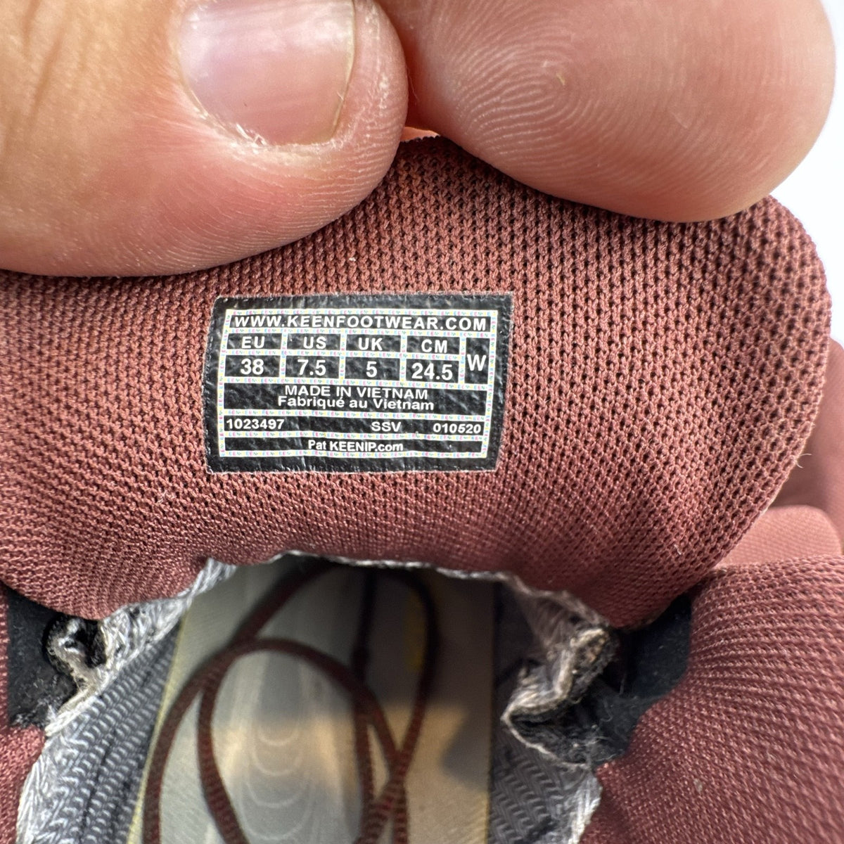 KEEN women's Terradora II Mid WP waterproof hiking boots in Dusty Olive green and rose, size 7.5