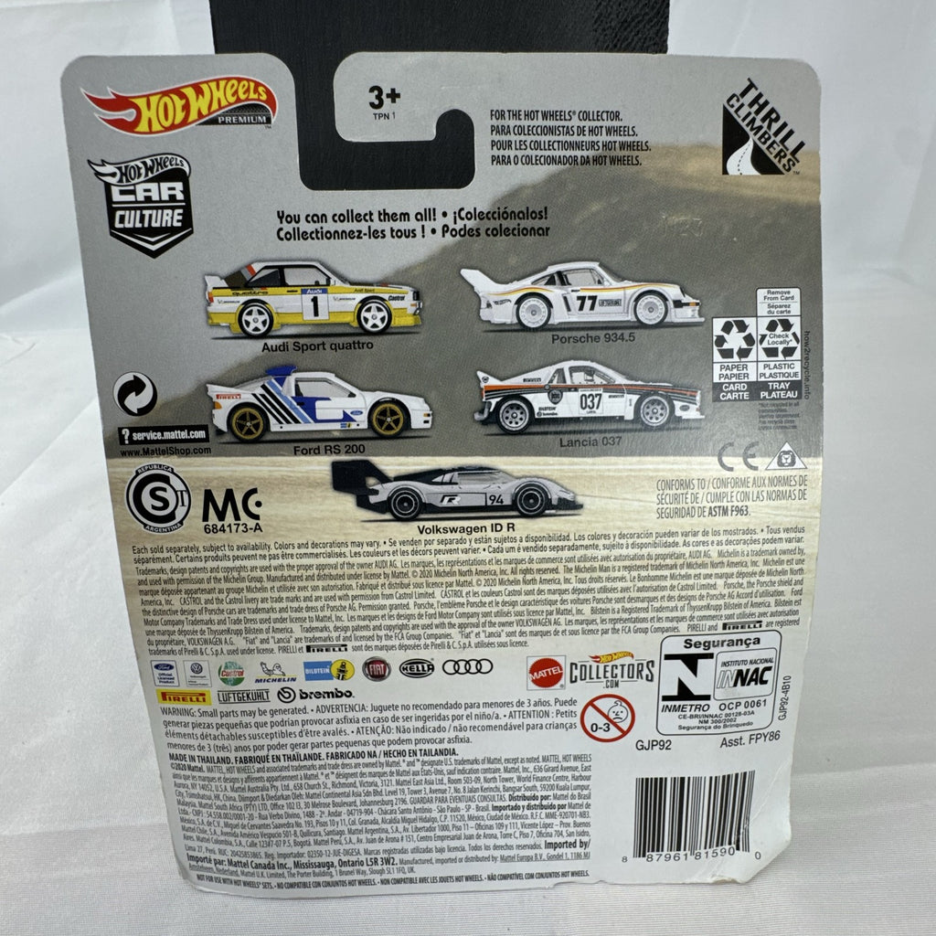 Hot Wheels Car Culture Thrill Climbers Volkswagen ID R 1:64 diecast car in white livery sealed packaging