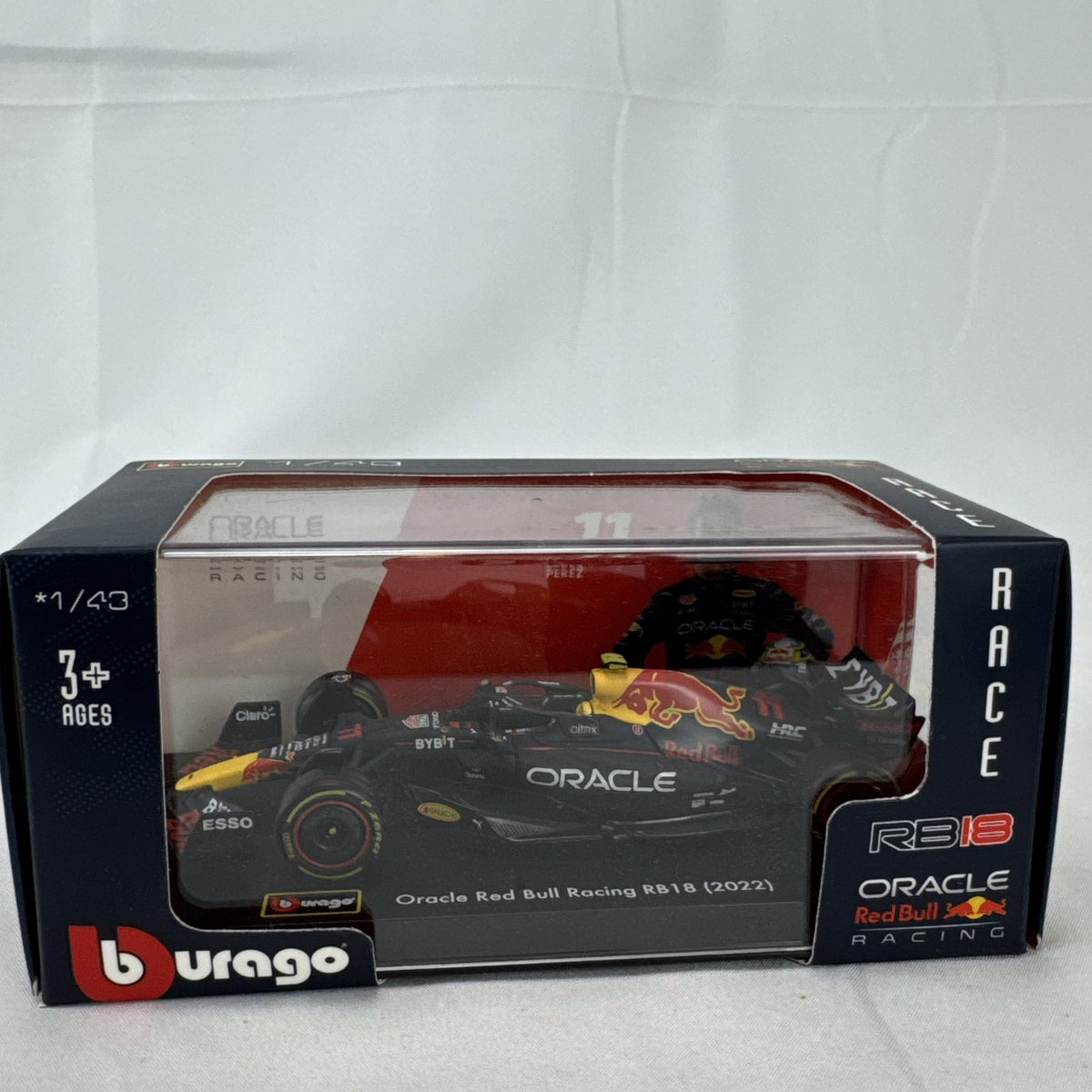 Bburago 1:43 scale 2022 Red Bull Racing RB18 Sergio Perez #11 F1 diecast model car in unopened original window box