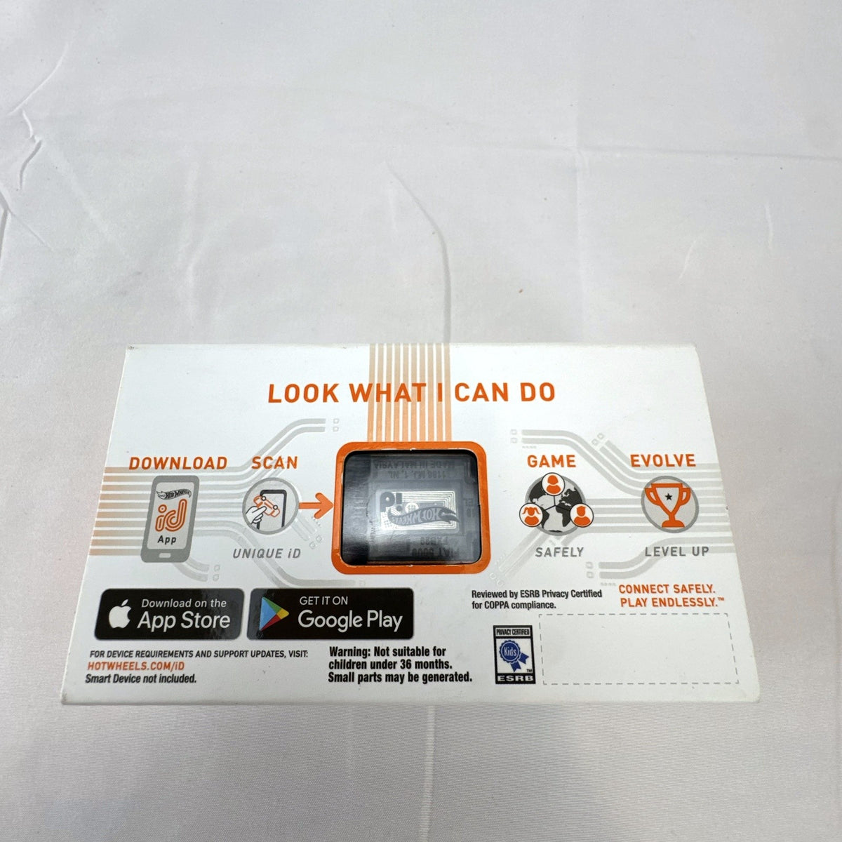 Hot Wheels id 1:64 scale Fiat 500e diecast car in metallic orange pizza delivery livery