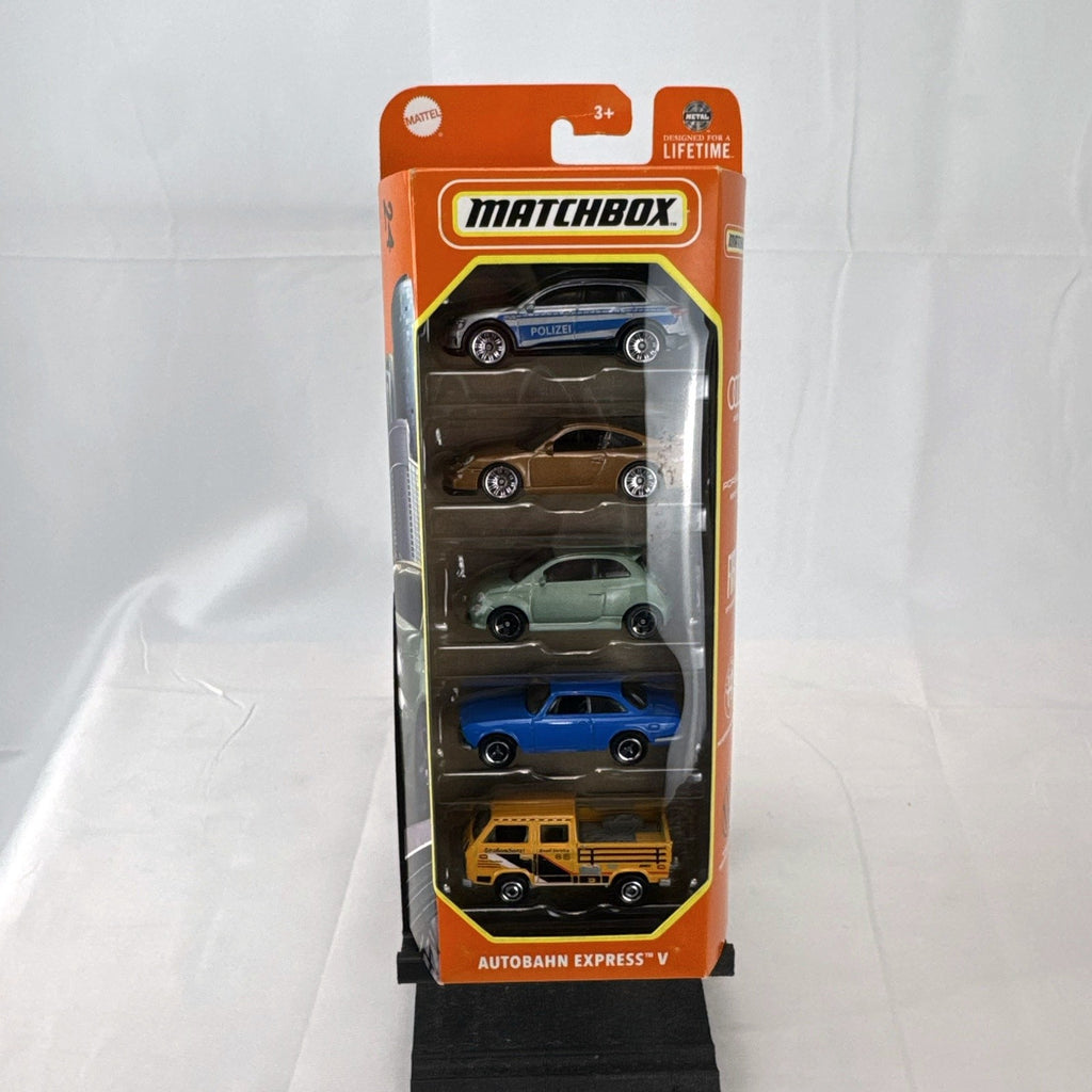 Matchbox Autobahn Express 1:64 scale diecast 5-car set in original sealed packaging