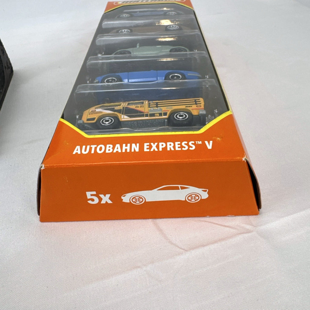 Matchbox Autobahn Express 1:64 scale diecast 5-car set in original sealed packaging