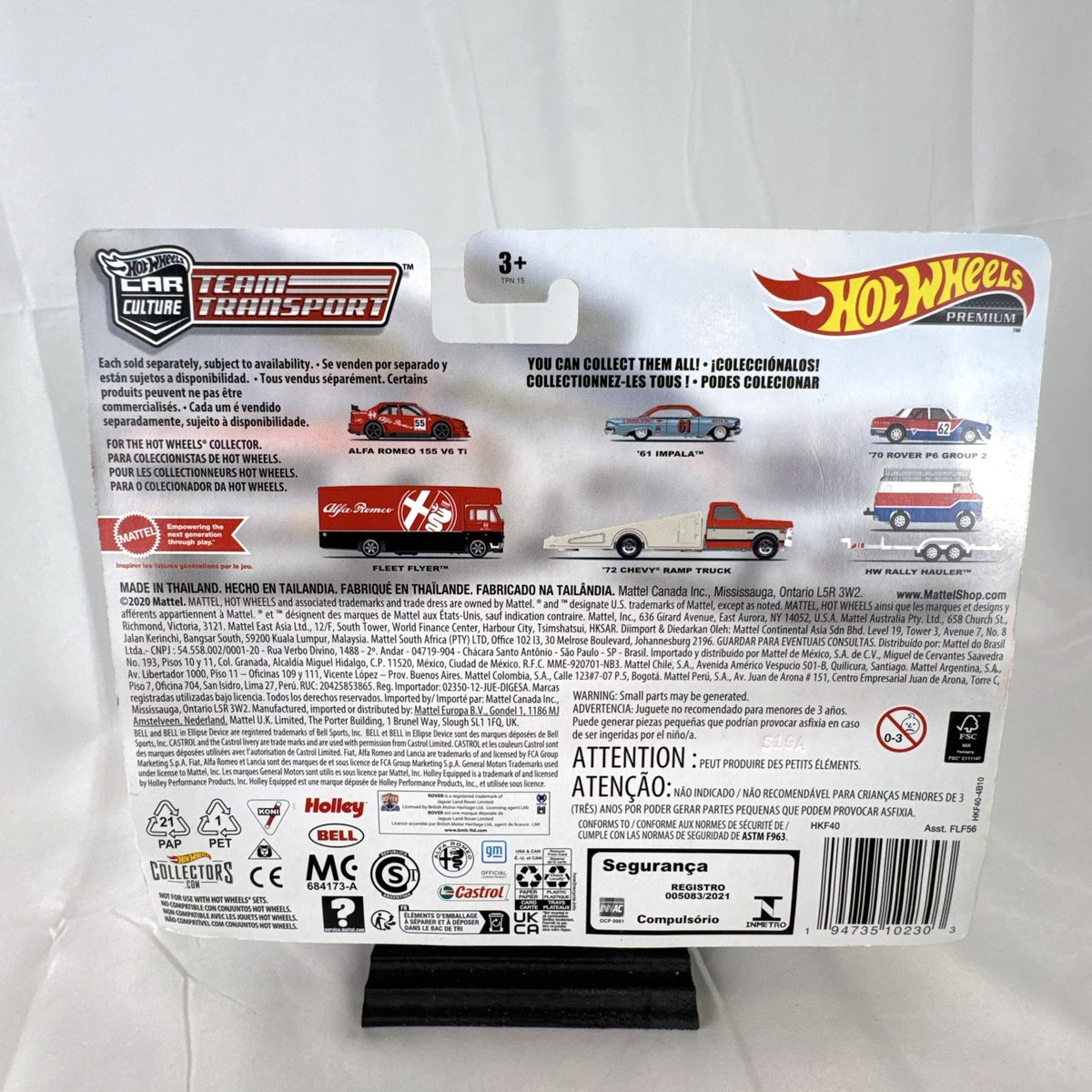 Hot Wheels Team Transport 1:64 scale '61 Chevy Impala and '72 Ramp Truck diecast set in sealed blister packaging