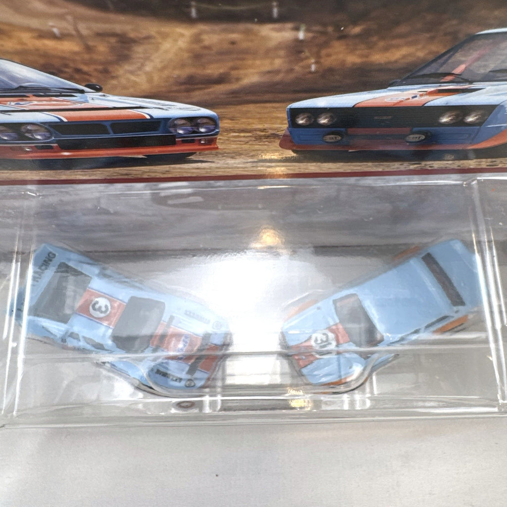 Hot Wheels Car Culture Gulf rally 2-pack with Lancia Rally 037 and Fiat 131 Abarth in original packaging