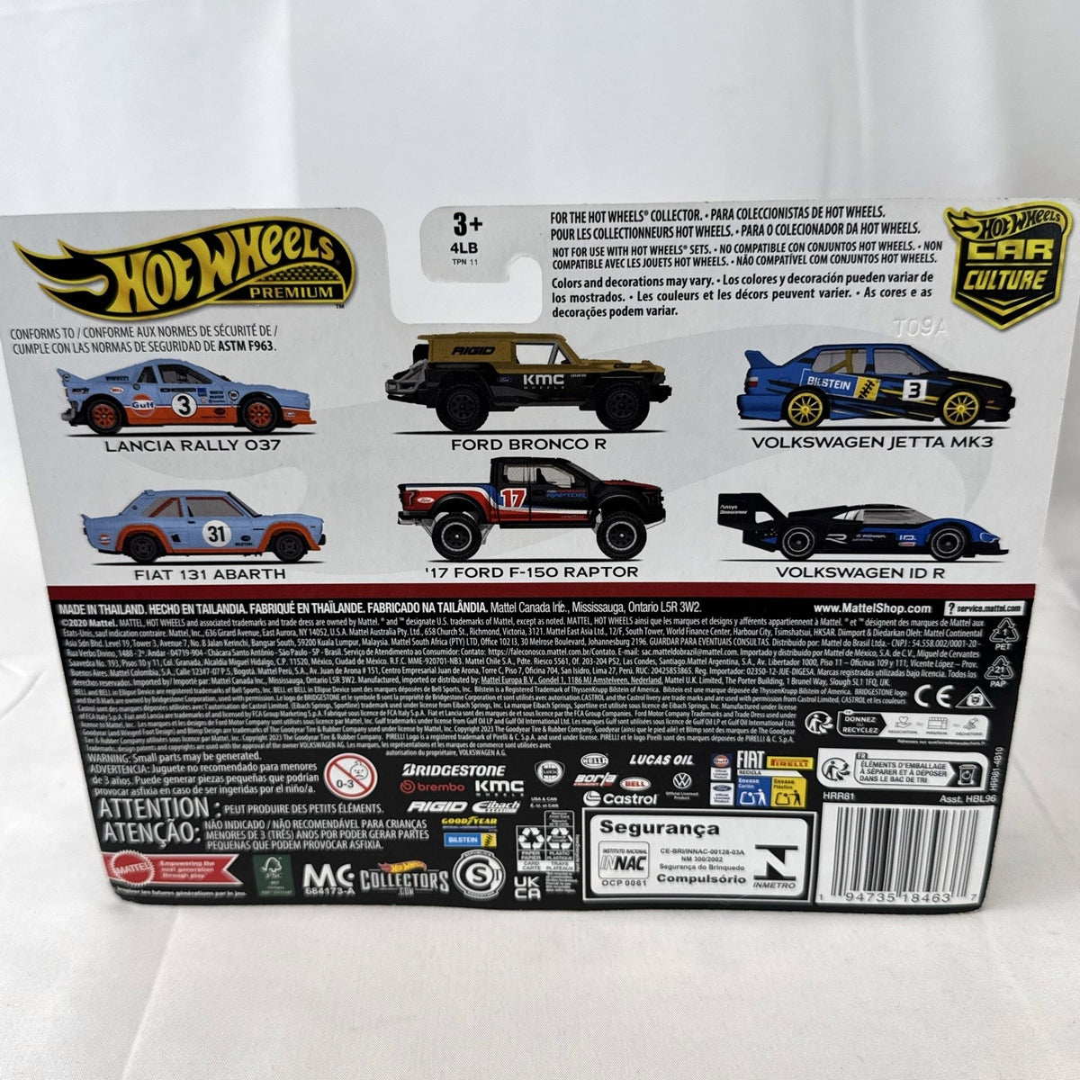Hot Wheels Car Culture Gulf rally 2-pack with Lancia Rally 037 and Fiat 131 Abarth in original packaging