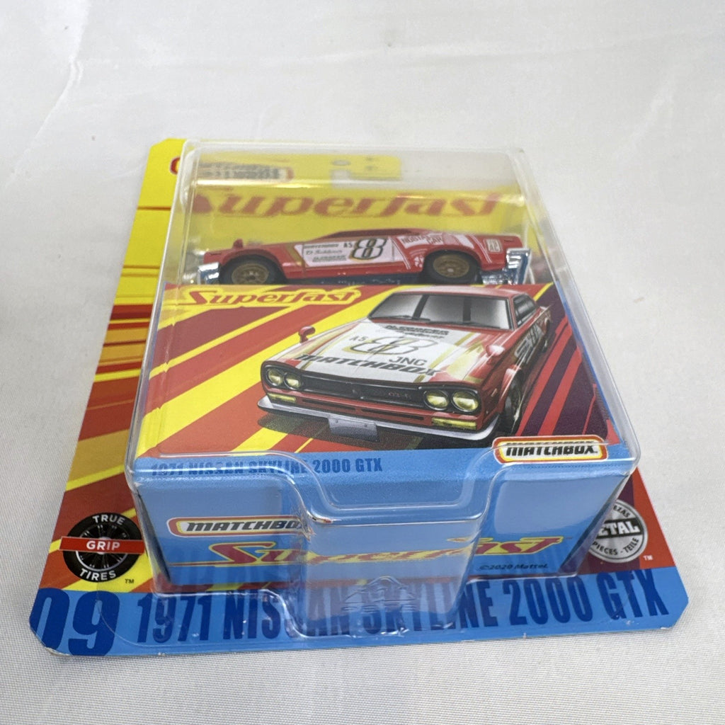 Matchbox Superfast 1971 Nissan Skyline 2000 GTX 1:64 scale diecast car sealed in red Japanese Nostalgic Car livery