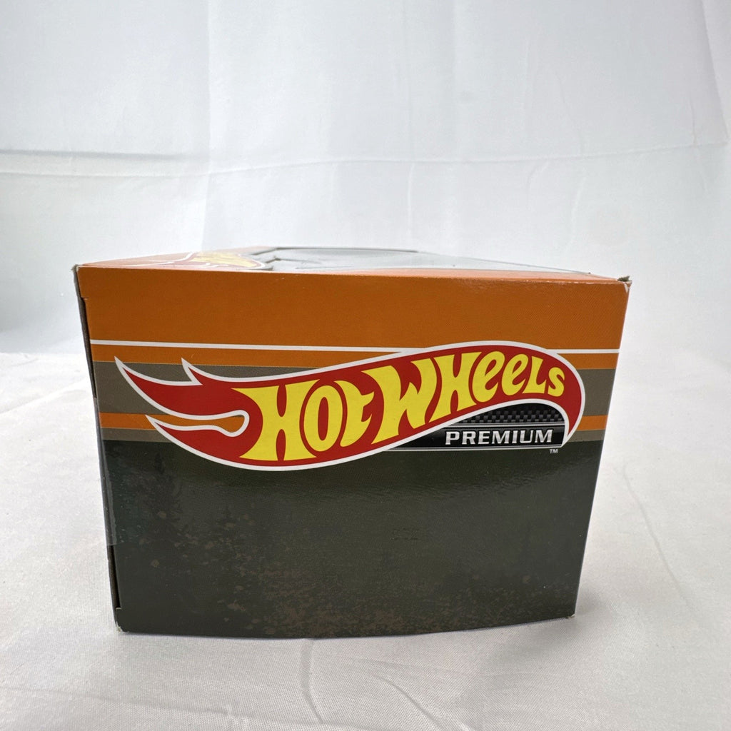 Hot Wheels Premium Rally Diorama Set 1:64 scale diecast 4-pack featuring Ford RS200, Lancia Delta, MG Metro, and Hauler.