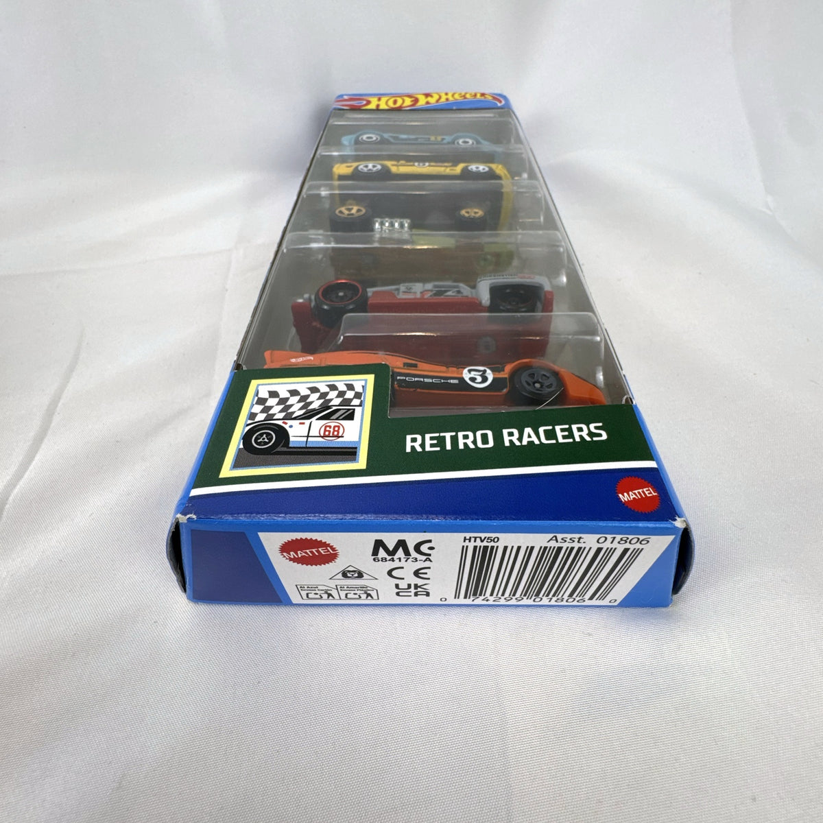 Hot Wheels Retro Racers 1:64 scale diecast 5-pack in factory sealed packaging