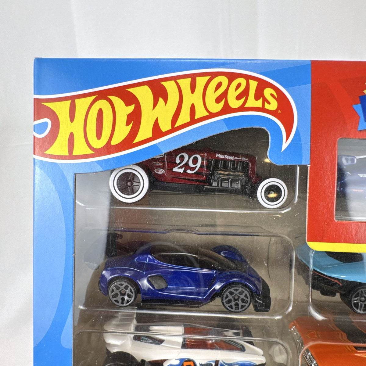 Factory sealed Hot Wheels 8-car diecast set in 1:64 scale featuring an exclusive '18 Ford Mustang GT.