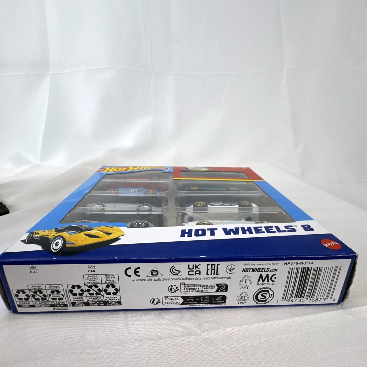 Hot Wheels 1:64 scale diecast 8-pack featuring Lamborghini Sián and Honda Civic Si in original packaging