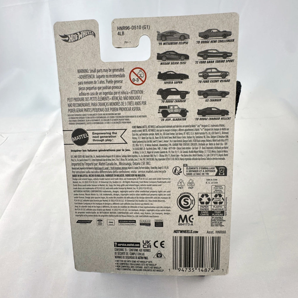 Hot Wheels 1:64 scale 1970 Ford Escort RS1600 diecast car in blue from Fast and Furious, factory sealed
