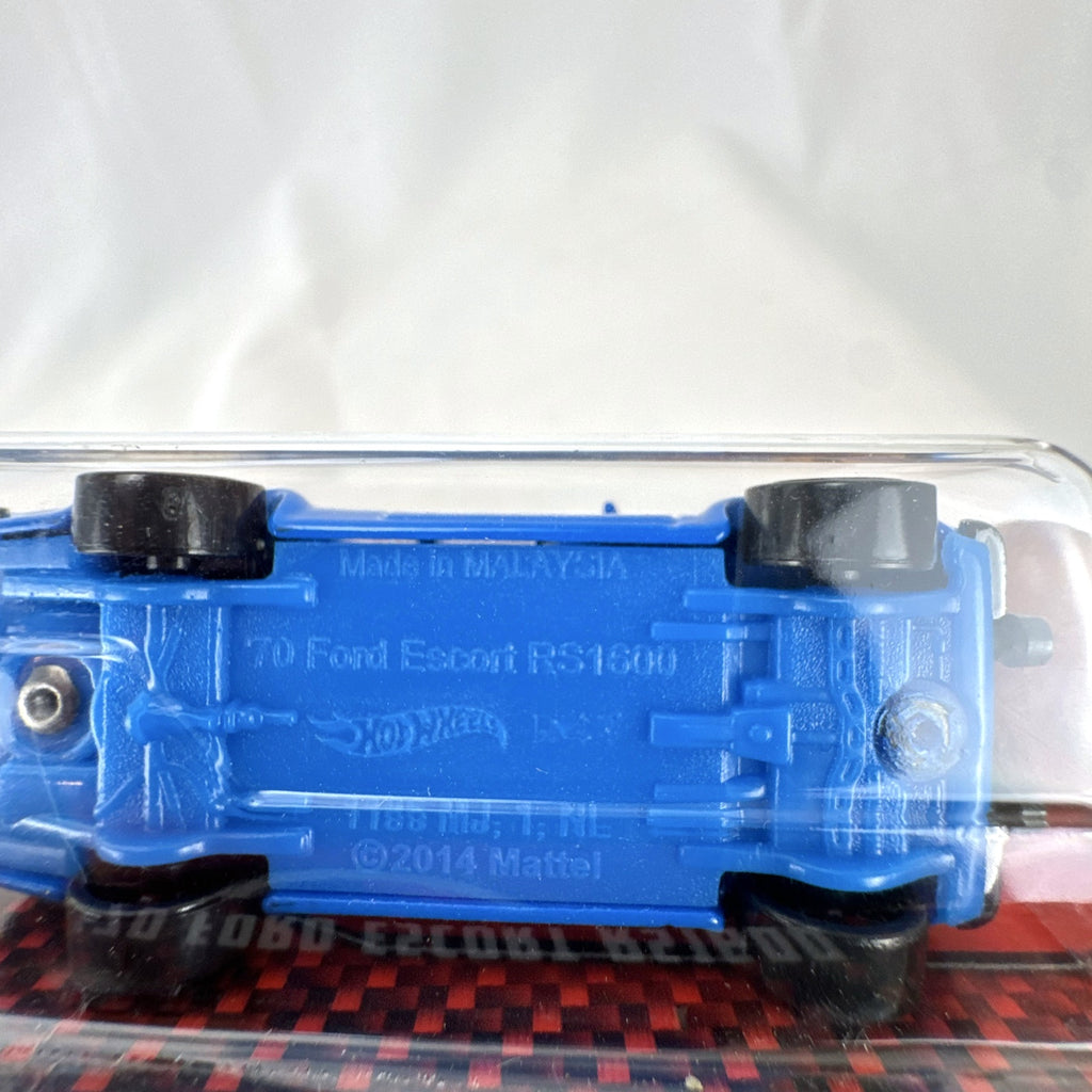 Hot Wheels 1:64 scale 1970 Ford Escort RS1600 diecast car in blue from Fast and Furious, factory sealed