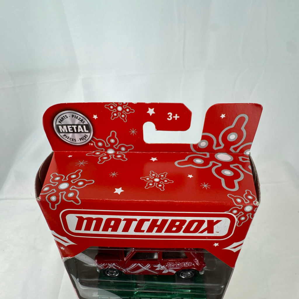 Factory sealed Matchbox Holiday 5-pack 1:64 diecast car set featuring Ford Mustang GT, VW Beetle, and Mini Cooper.