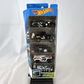 Hot Wheels Speed Blur 5-pack 1:64 scale diecast cars including Ford Mustang, Fiesta, and Jeepster Commando.