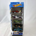 Hot Wheels Track Builder 5-pack 1:64 scale diecast cars including Drift King and Chicane in packaging