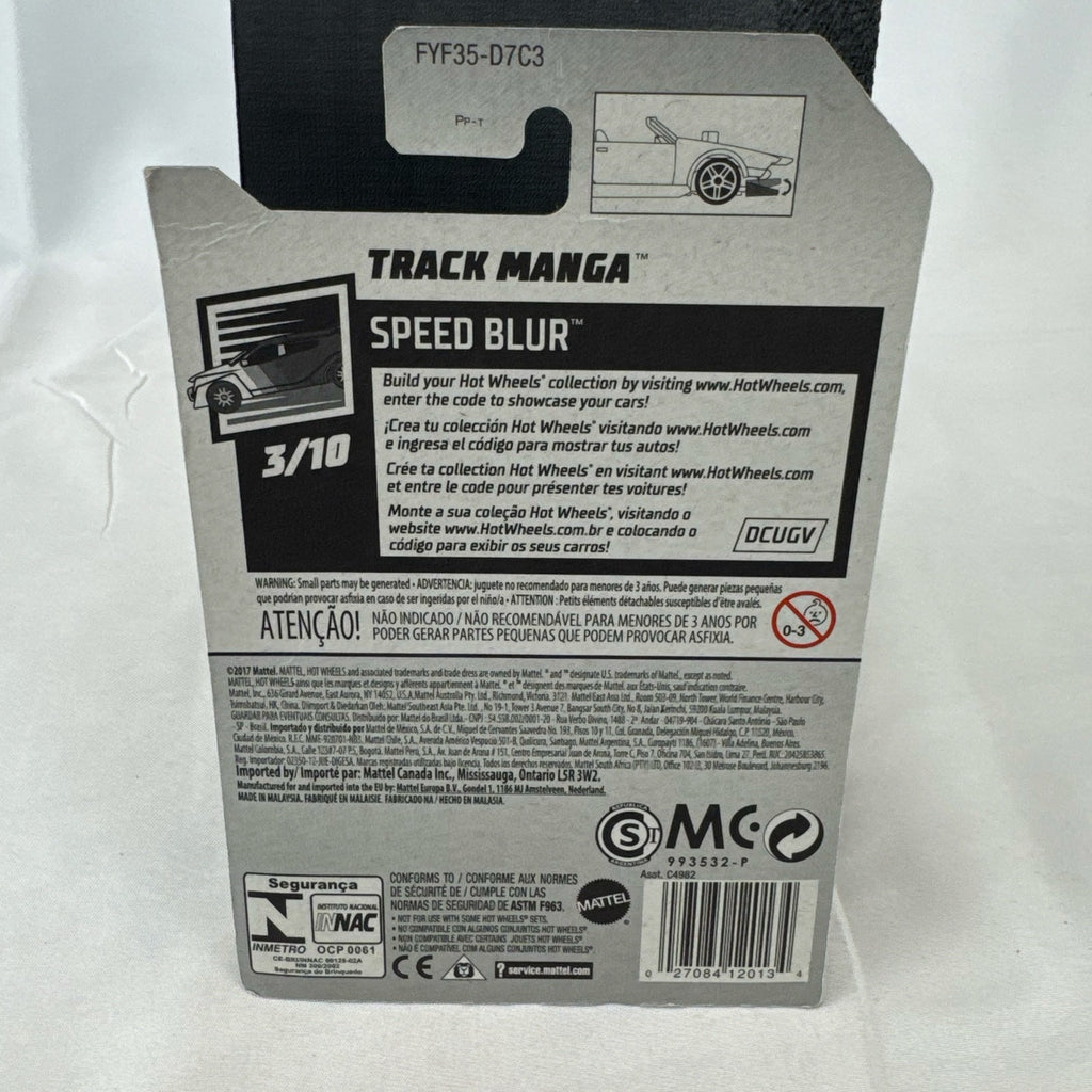 Hot Wheels Track Manga 1:64 scale white diecast car sealed on original Speed Blur packaging
