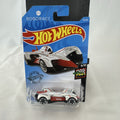 Hot Wheels 1:64 scale diecast Roborace Robocar in white with red accents in original blister pack.